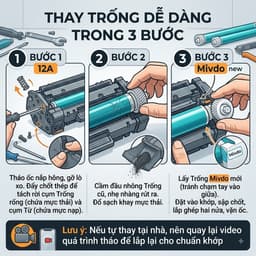 Trống OPC 12A Cho Canon LBP2900 LBP3000 HP1010 HP1020 In Đậm Nét Bền Đẹp 6