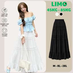 [Có Bigsize 45-85kg] Chân Váy Maxi Nữ LIMO MS332 Dáng Dài Xòe 2 Lớp Thướt Tha Váy Đi Biển Du Lịch 1