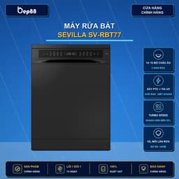 (Cam kết chính hãng) Máy rửa bát Sevilla SV-RBT77 (17 bộ) | Sấy khí nóng PTC 72h, diệt khuẩn UV|Bảo hành 3 năm 1