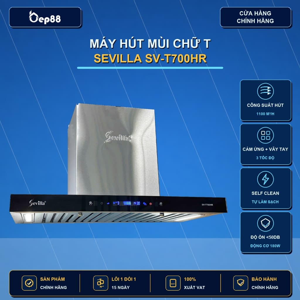 Máy hút mùi chữ T cao cấp SEVILLA SV-T700HR | Cam kết HÀNG CHÍNH HÃNG