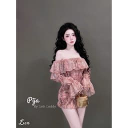 Đầm Hoa Nhí Trễ Vai Tay Phồng Dáng Chữ A Co Giãn Eo Smocking Nữ Tính Kieupham.shop 3