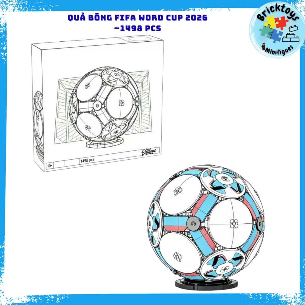 [ Có Sẵn ] Đồ chơi mô hình xếp hình Quả bóng FIFA Word Cup OFficl 2026 - 1498 pcs