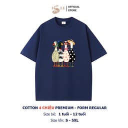 [9kg-100kg]  Áo thun gia đình, áo nhóm Unisex in 4 CHÚ VỊT ISEE VN form rộng vừa cotton 4 chiều Premium thoáng mát 4