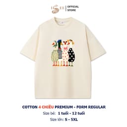 [9kg-100kg]  Áo thun gia đình, áo nhóm Unisex in 4 CHÚ VỊT ISEE VN form rộng vừa cotton 4 chiều Premium thoáng mát 5