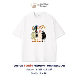 [9kg-100kg]  Áo thun gia đình, áo nhóm Unisex in 4 CHÚ VỊT ISEE VN form rộng vừa cotton 4 chiều Premium thoáng mát 6