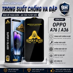 Kính cường lực Oppo A76, A36 cao cấp thế hệ mới full màn miếng dán bảo vệ màn hình điện thoại 1