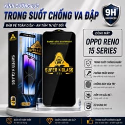 Kính cường lực Oppo Reno 15, 15F, 15C, 15 PRO trong suốt viền đen Miếng dán bảo vệ màn hình điện thoại 1