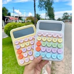 Máy tính cầm tay phím cơ 12 chữ số màu pastel dễ thương máy tính để bàn học sinh văn phòng 3