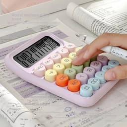 Máy tính cầm tay phím cơ 12 chữ số màu pastel dễ thương máy tính để bàn học sinh văn phòng 5