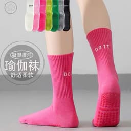 Tất Pilates Yoga Chống Trơn Trượt Đế Silicon Cotton Co Giãn Êm Chân Thoáng Khí Tập Gym Barre Freesize 7
