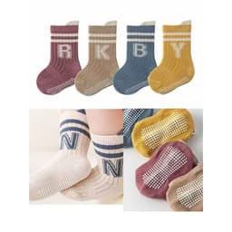 (0-3 Tuổi) Set 5 Đôi/10 Đôi Tất Pilates Cho Bé Chống Trơn Trượt Đế Silicon Cotton Mềm Mại Co Giãn Êm Chân 1