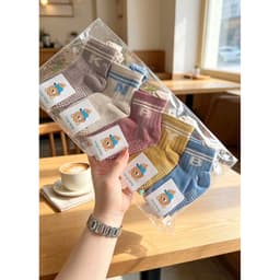 (0-3 Tuổi) Set 5 Đôi/10 Đôi Tất Pilates Cho Bé Chống Trơn Trượt Đế Silicon Cotton Mềm Mại Co Giãn Êm Chân 2