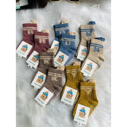 (0-3 Tuổi) Set 5 Đôi/10 Đôi Tất Pilates Cho Bé Chống Trơn Trượt Đế Silicon Cotton Mềm Mại Co Giãn Êm Chân 6