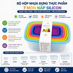 Hộp Nhựa Cao Cấp Đựng Thực Phẩm 7 Món Bảo Quản Thức Ăn - Hộp Đựng Thực Phẩm 1