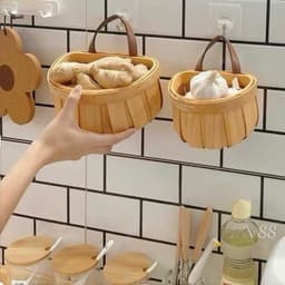 Set 2 Chiếc Giỏ Treo Đựng Đồ Nhà Bếp Decor Có Móc Treo. Giỏ Đựng Đồ Đa Năng 2