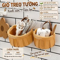Set 2 Chiếc Giỏ Treo Đựng Đồ Nhà Bếp Decor Có Móc Treo. Giỏ Đựng Đồ Đa Năng 1
