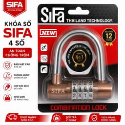 Khóa số SiFa chữ U, khoá mã 4 số, chất liệu hợp kim inox chống gỉ, khoá số an toàn cho mọi nhà 1