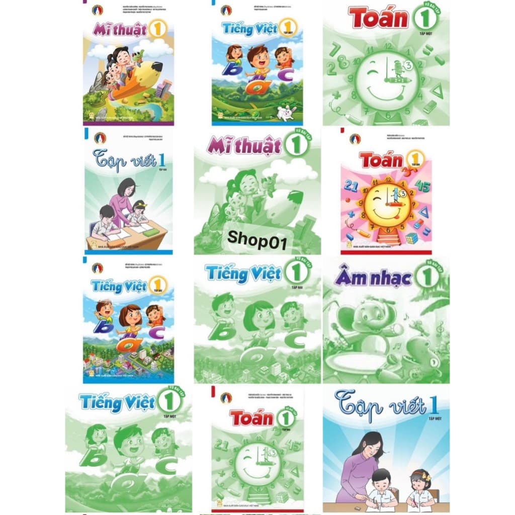 (kèm nhãn vở decal) Lẻ,combo vở tiếng việt tập viết toán .. lớp 1 bình đẳng dân chủ