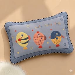 Gối Cotton Hoạt Tính Cho Bé Êm Mềm, Thoáng Mát, Thấm Hút Mồ Hôi, Kích Thước 30x50Cm Đã Kèm Ruột Bông Có Rãnh Sẵn 2