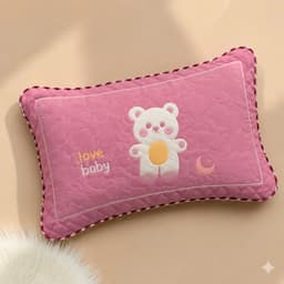 Gối Cotton Hoạt Tính Cho Bé Êm Mềm, Thoáng Mát, Thấm Hút Mồ Hôi, Kích Thước 30x50Cm Đã Kèm Ruột Bông Có Rãnh Sẵn 6