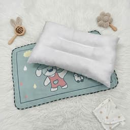 Gối Cotton Hoạt Tính Cho Bé Êm Mềm, Thoáng Mát, Thấm Hút Mồ Hôi, Kích Thước 30x50Cm Đã Kèm Ruột Bông Có Rãnh Sẵn 7