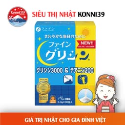 [Hàng cty full va.t ko hủy] BỘT NGỦ NGON GLYCINE 3000 & THEANINE 200 FINE JAPAN (HỘP 30 GÓI) 1