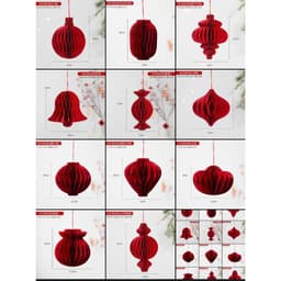 Set 20/50 Đèn Lồng Giấy Tổ ong 10cm Treo Cây Trang Trí Tết 2026, Lễ -Phụ Kiện Decor Trang Trí Năm Mới, Đám Cưới 7