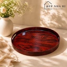 [ BepNhaRi ]  KHAY NHỰA VÂN GỖ size 45cm  – NÉT CHẤM PHÁ THANH LỊCH CHO BỘ MẶT TRỜI 1