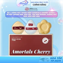 Sét 3 Bông Mút Trang Điểm Amortals Cherry Series – Bề Mặt Nhung Mịn, Đàn Hồi, Tán Nền Nhanh, Không Hút Kem, Kèm Hộp Hoa 1