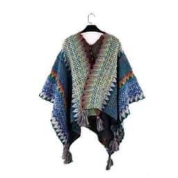 Khăn Áo Choàng Len Boho Thổ Cẩm Nữ Mùa Thu Đông Kiểu Khoác Ngoài Chất Len Móc Dày Ấm 106*135cm 5
