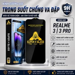 Kính cường lực Realme 3 / 3 Pro cao cấp thế hệ mới full màn miếng dán bảo vệ màn hình điện thoại 1