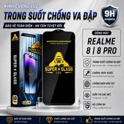 Kính cường lực Realme 8 / 8 pro full màn miếng dán bảo vệ màn hình điện thoại khi rơi va đập 1