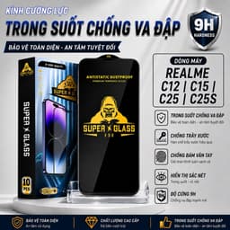 Kính cường lực Realme C12 / C15 / C25 / C25S cao cấp full màn miếng dán bảo vệ màn hình điện thoại khi rơi 1