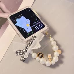 [CÓ SẴN] 2 Dây - Ốp ZFLIP 8 - Z FLIP 7 - Z FLIP6 - FLIP5 5G kèm dây nơ tiểu thư sang trọng và thanh bảo vệ bản lề 2