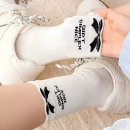Tất Nữ Cổ Cao Set 10 Đôi  Chất Cotton  Nơ Gip Siêu Xinh 4
