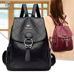 Balo Nữ Hot Da PU Mềm Thích Hợp Đi Học, Đi Chơi Có Móc, Ngăn Kéo, Nội Địa Trung Móc Khóa Tròn ZAMANI BAG Nhập Khẩu B0019 5