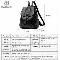Balo Nữ Hot Da PU Mềm Thích Hợp Đi Học, Đi Chơi Có Móc, Ngăn Kéo, Nội Địa Trung Móc Khóa Tròn ZAMANI BAG Nhập Khẩu B0019 3