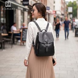 Balo Nữ Hot Da PU Mềm Thích Hợp Đi Học, Đi Chơi Có Móc, Ngăn Kéo, Nội Địa Trung Móc Khóa Tròn ZAMANI BAG Nhập Khẩu B0019 2