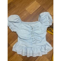 (cũ) Combo 2 cái áo cộc tay cũ second hand điệu đà nữ tính 4