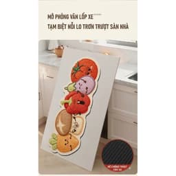 Thảm Bếp Silicon Hình Rau Củ 3D Cao Cấp 40x120cm -Thảm Trải Sàn Nhà Bếp Siêu Thấm Hút Chống Trượt.at 5