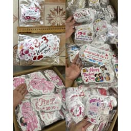 SET 20-50 Cái Banner, Cô Gái, Toper, Thiệp cài ĐỦ CÁC DỊP LỄ TRONG NĂM, dùng để trang trí bó hoa, hộp quà, bánh kem 2