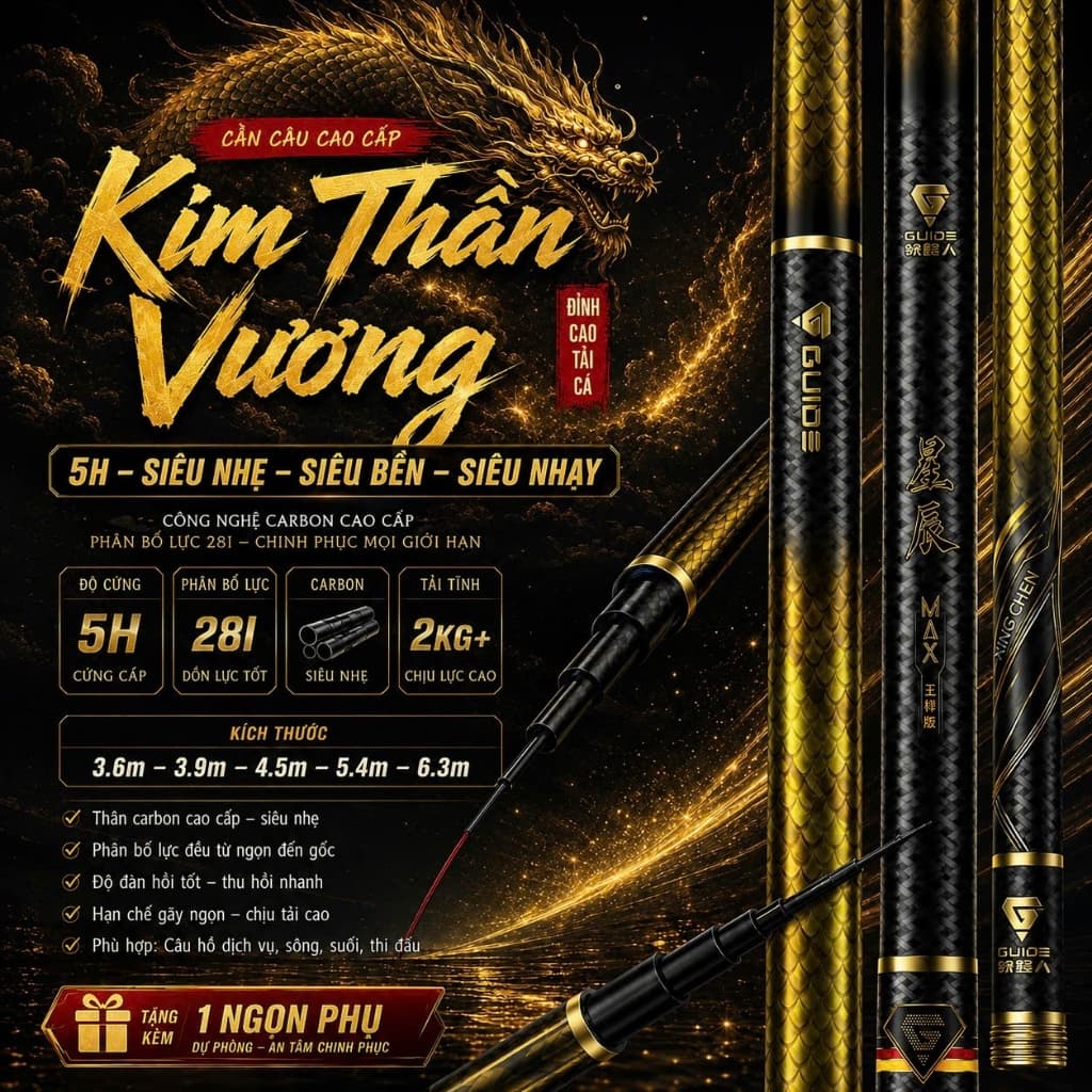 Cần Câu Guide Kim Thần Vương 5H Chuyên Săn Hàng, Thi Đấu Cho anh em.