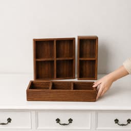 Khay 9 ngăn đa năng, gỗ Melamine màu Óc Chó đựng bánh kẹo, trang sức, mỹ phẩm tiện lợi 6