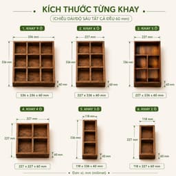 Khay 9 ngăn đa năng, gỗ Melamine màu Óc Chó đựng bánh kẹo, trang sức, mỹ phẩm tiện lợi 3