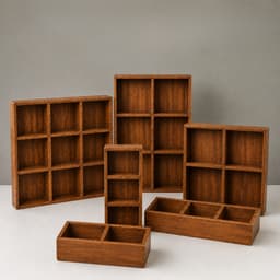 Khay 9 ngăn đa năng, gỗ Melamine màu Óc Chó đựng bánh kẹo, trang sức, mỹ phẩm tiện lợi 8