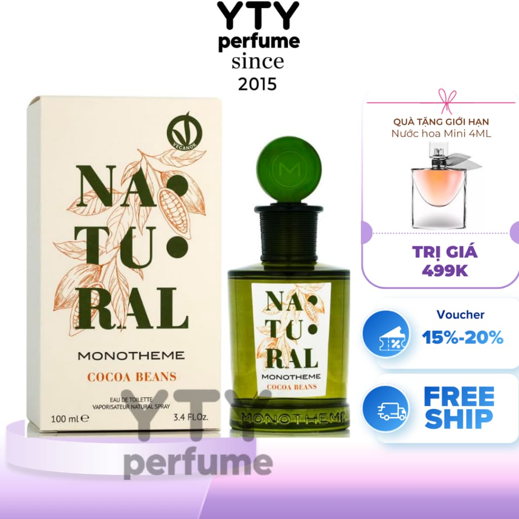 (Hỏa tốc HCM) Nước hoa nữ Monotheme Natural Cocoa Beans EDT 100ml Auth FULL BOX