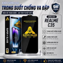Kính cường lực Realme C35 cao cấp thế hệ mới full màn miếng dán bảo vệ màn hình điện thoại 1