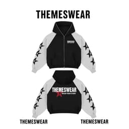 Áo Hoodie Zip Local Brand THEMESWEAR Big Boxy Phối Tay Đen – Hoodie Khóa Kéo Unisex Nam Nữ 4