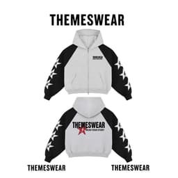 Áo Hoodie Zip Local Brand THEMESWEAR Big Boxy Phối Tay Đen – Hoodie Khóa Kéo Unisex Nam Nữ 1