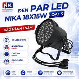 Đèn PAR LED NIKA 18x15W Full màu điều khiển tay hiệu ứng ánh sáng sân khấu, karaoke, sự kiện 2